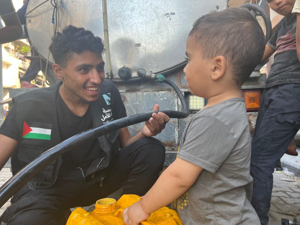 A Kid from Gaza drinking water